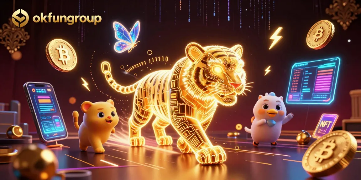 Experience the excitement of okfungroup in this vibrant 3D casino illustration showcasing dynamic gaming elements.