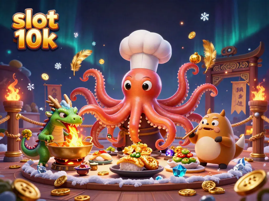 Experience the thrill of slot 10k with our dynamic casino-themed illustration featuring vibrant characters and elements.