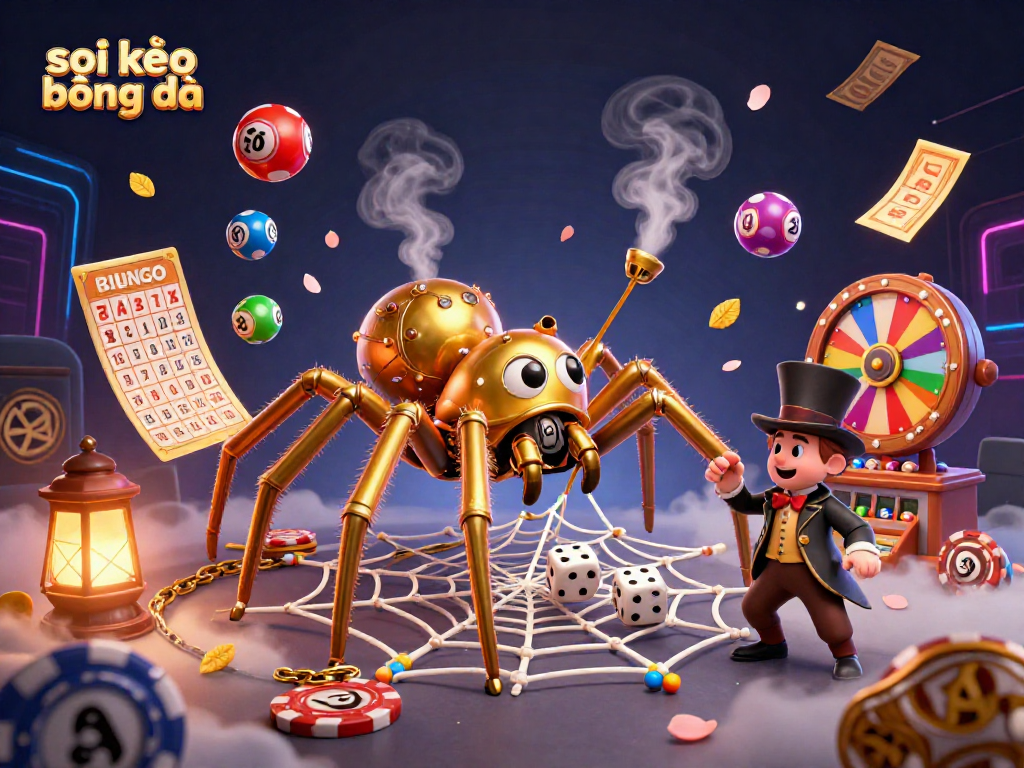 Engage in soi kèo bóng đá with a vibrant 3D illustration showcasing dynamic casino elements.