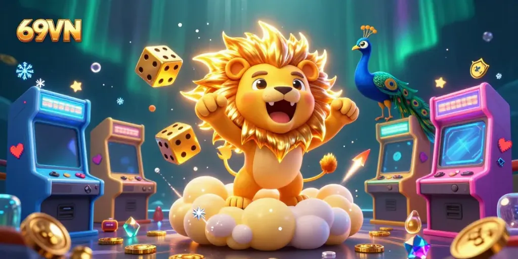 Experience thrilling wins with 69VN's colorful casino adventure featuring vibrant game elements.