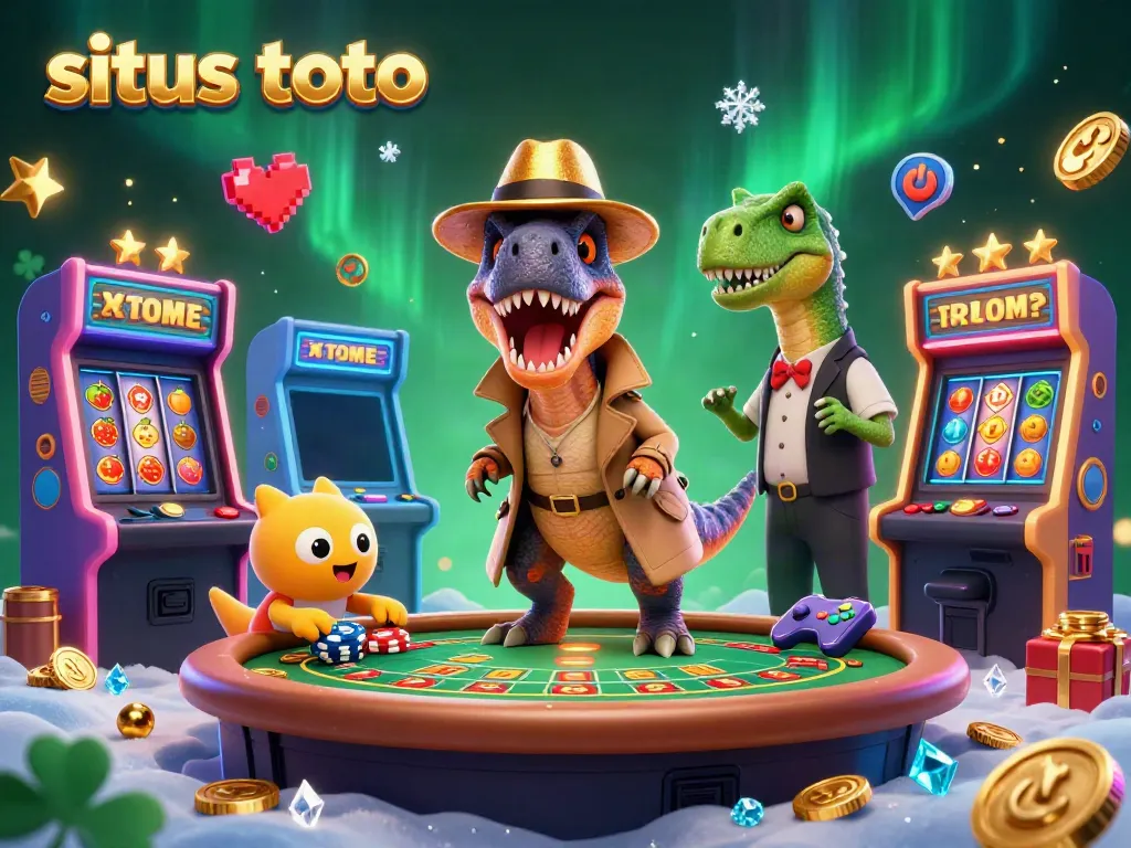 Experience thrill at situs toto with our mischievous velociraptor card counter and dazzling casino elements.