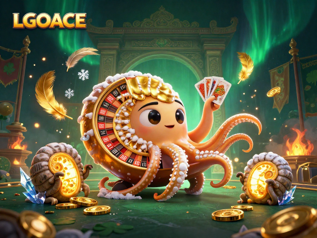 LGOACE dazzles as players spin the roulette in a vibrant casino scene featuring a giant nautilus with golden accents.