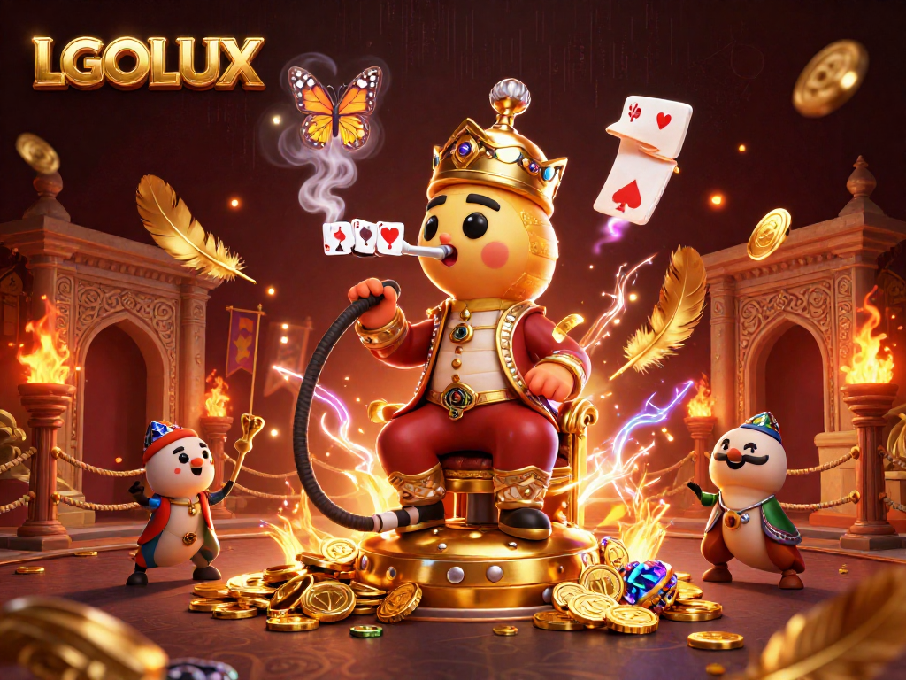 Engage with LGOLUX as vibrant elements blend in this dynamic 3D illustration of casino excitement.