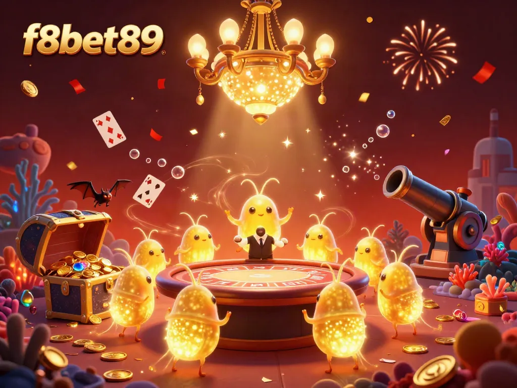 Experience the thrilling atmosphere of f8bet89 with glowworms lighting up an underwater casino.