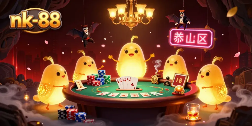 Experience thrilling gaming at nk-88 with glowworms illuminating an exciting casino scene.