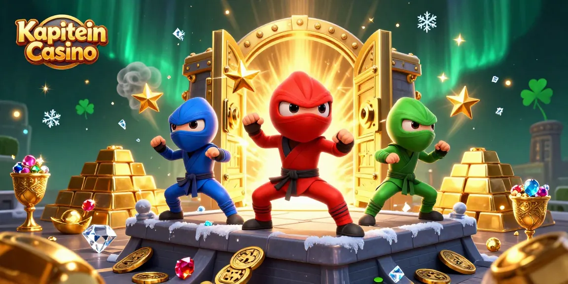 Kapitein Casino menampilkan tim ninja chameleon dalam aksi pertarungan yang seru dengan elemen kasino di sekelilingnya.