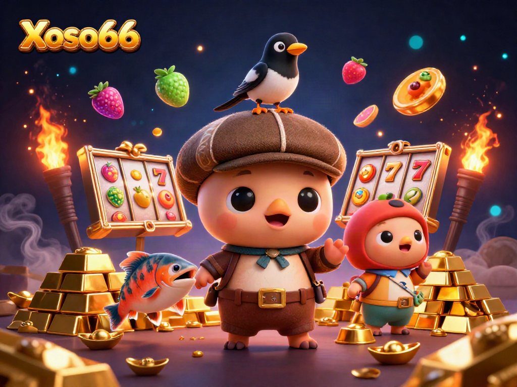 Spin the reels with Xoso66's playful Nessie in a vibrant casino adventure packed with treasures!
