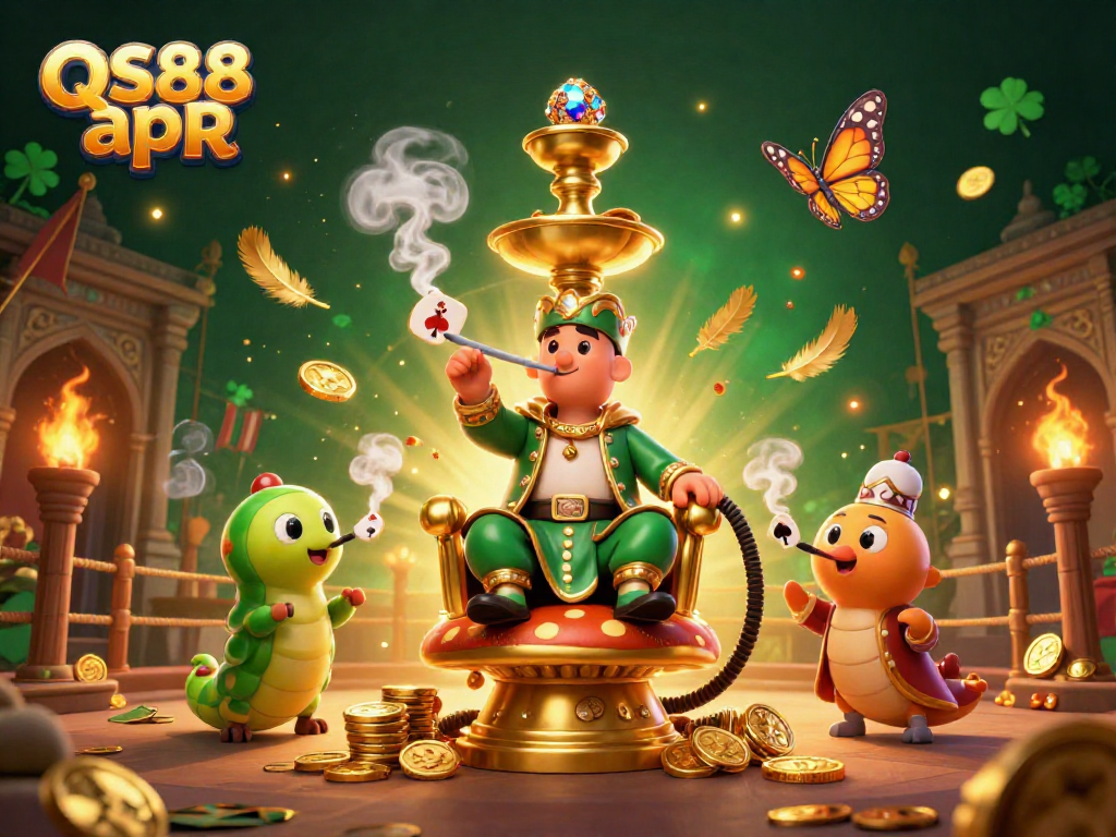 Experience thrilling gambling excitement with QS88 apR in a colorful, dynamic casino scene.