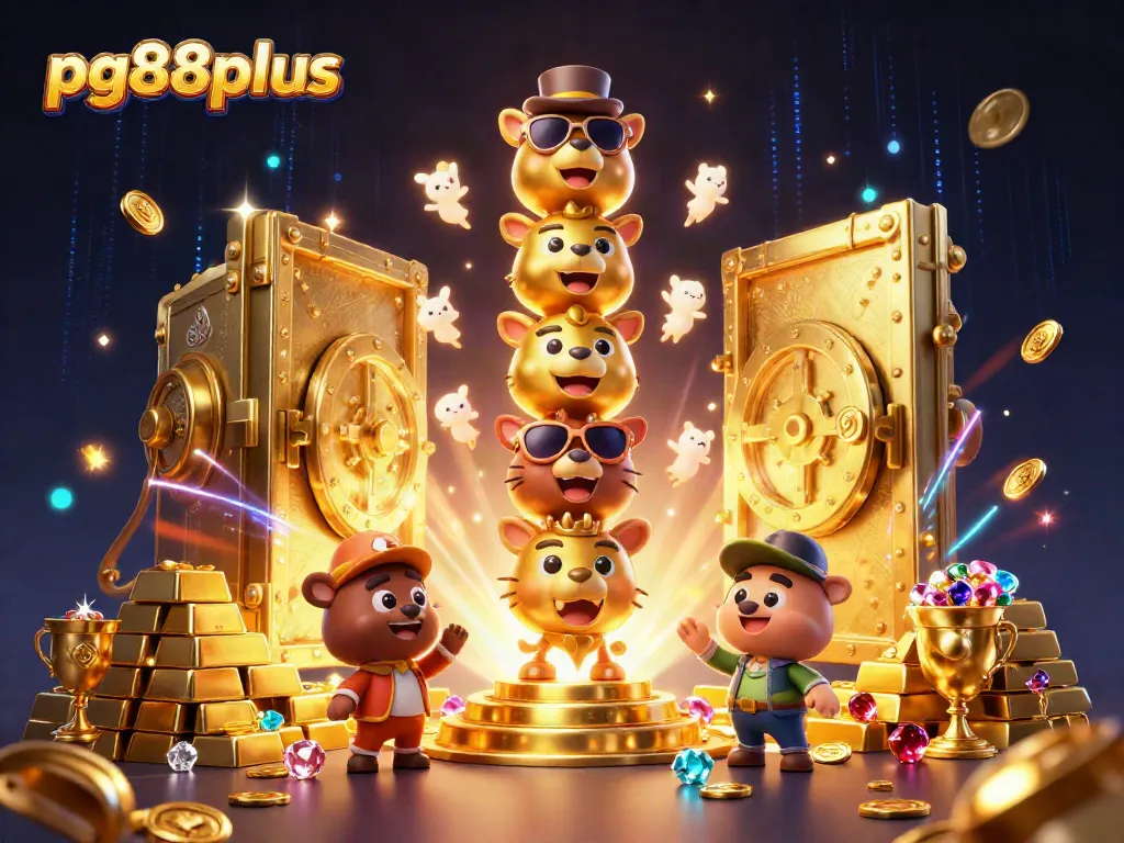 Celebrate wins at pg88plus with dazzling gems and golden treasures in a lively casino scene.