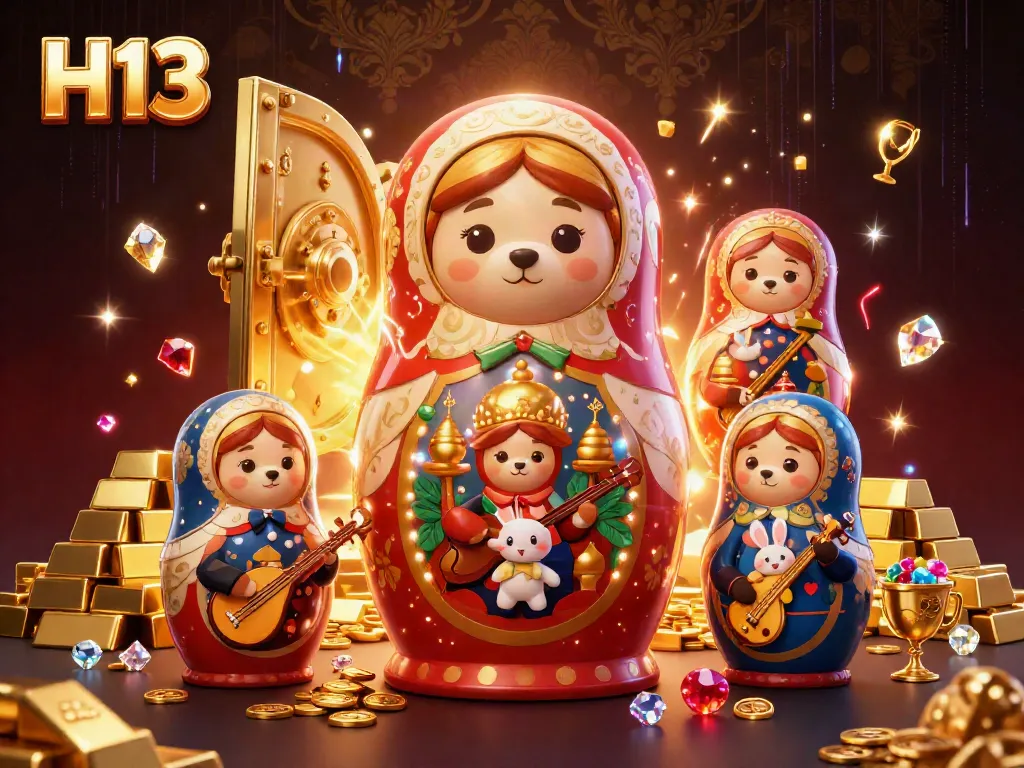 Experience H13's vibrant casino scene with animated characters and dynamic gaming elements.