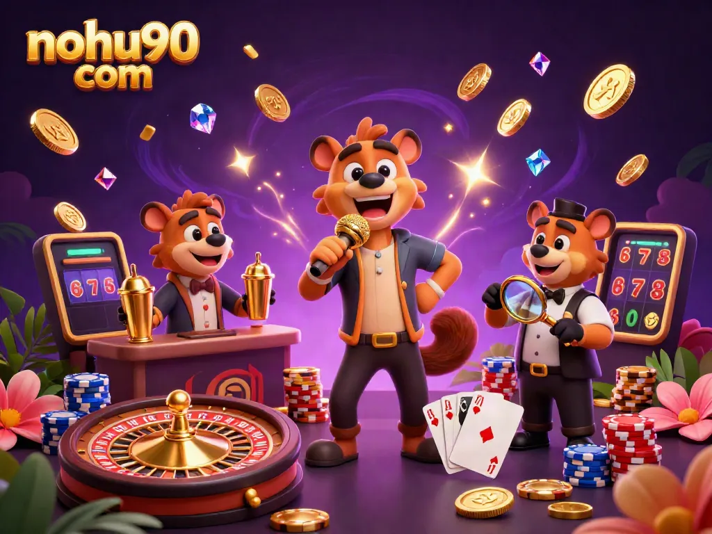 Experience the thrill of nohu90 com with hyenas enjoying a vibrant casino scene filled with rewards.