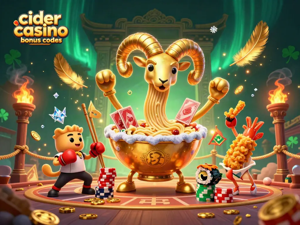 Join the action with cider casino bonus codes while enjoying vibrant visuals of casino characters.