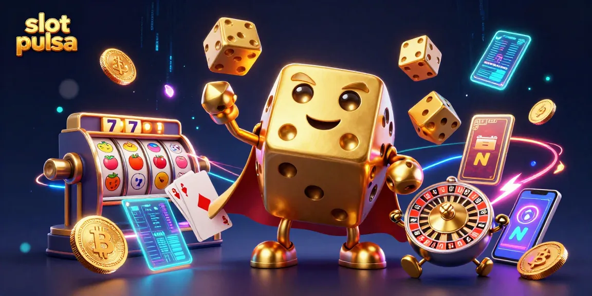 Experience thrilling slot pulsa gameplay with dynamic characters and vibrant casino elements.